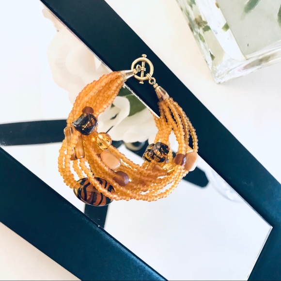 BoHo Handmade Beaded Bracelet - Brown/Tan - Picture 5 of 8